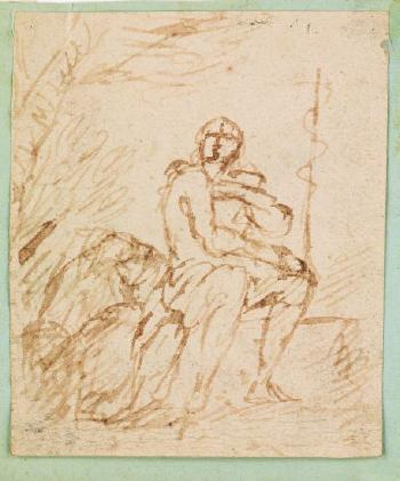 St John the Baptist in the Wilderness. Study of urbaned man by Pier Francesco Mola