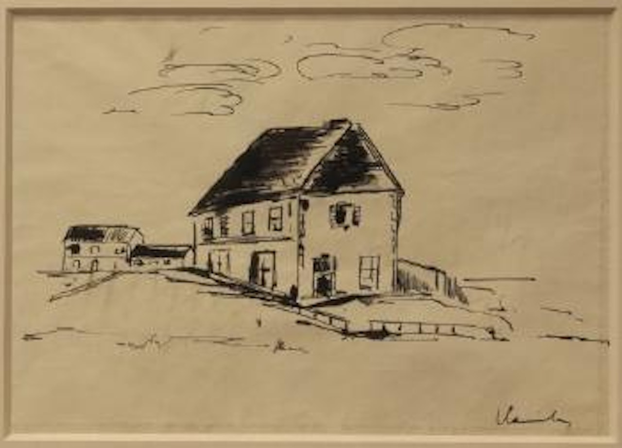 Ferme sur la côte. La basilique St Remi à Reims by Auguste Lepere by Maurice de Vlaminck