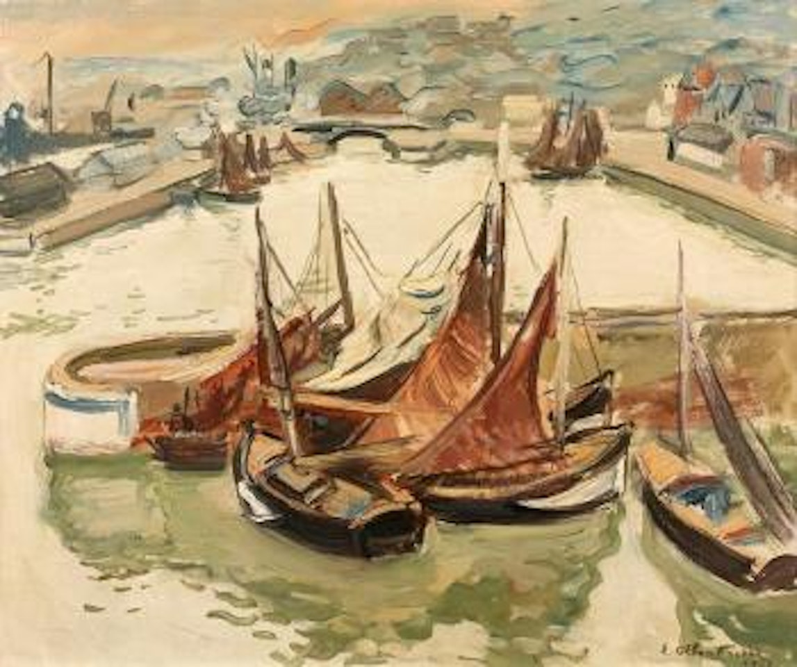 Les barques à Honfleur by Othon Friesz