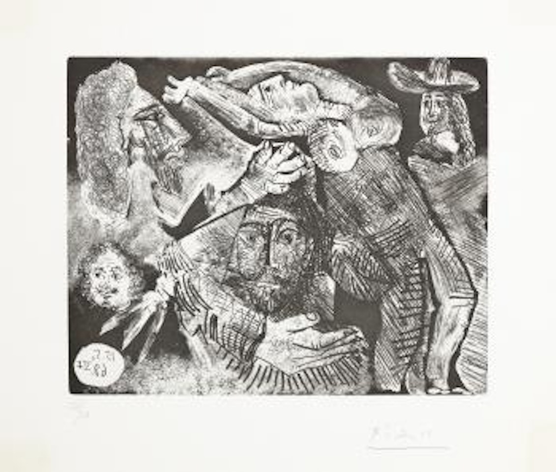 Les Trois Mousquetaires. Enlévement; from Séries 347 (Bloch 1571; Baer 1587) by Pablo Picasso