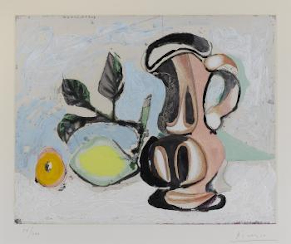 Still life with pitcher and lemon by Pablo Picasso