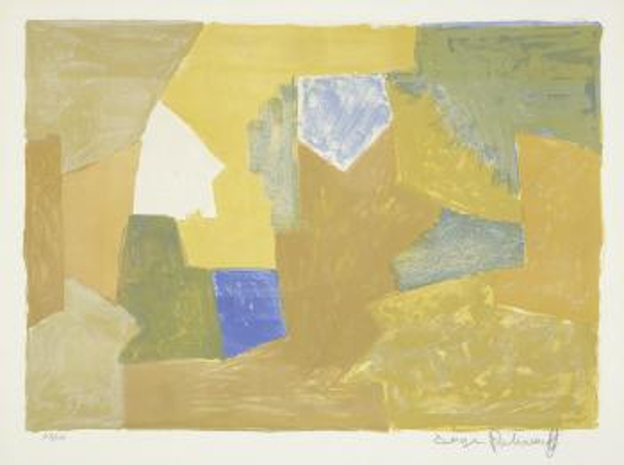 Composition jaune, orange et verte by Serge Poliakoff