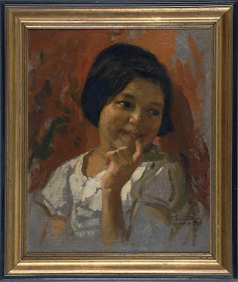 Portrait of a young girl by Fernando Amorsolo