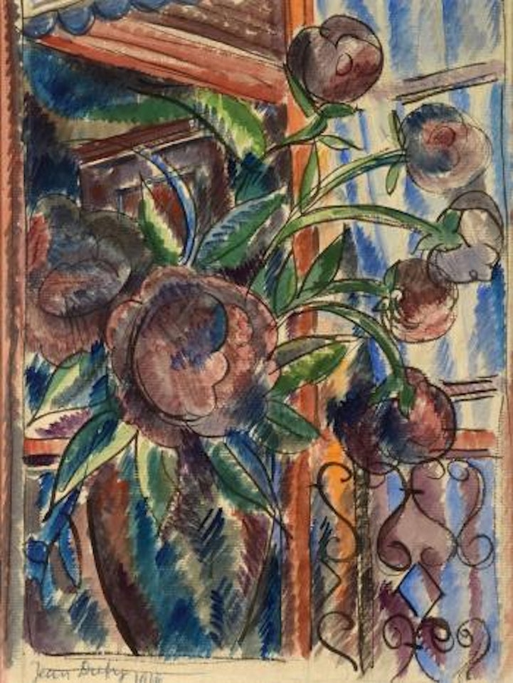 Bouquet de pivoines devant la fenêtre by Jean Dufy