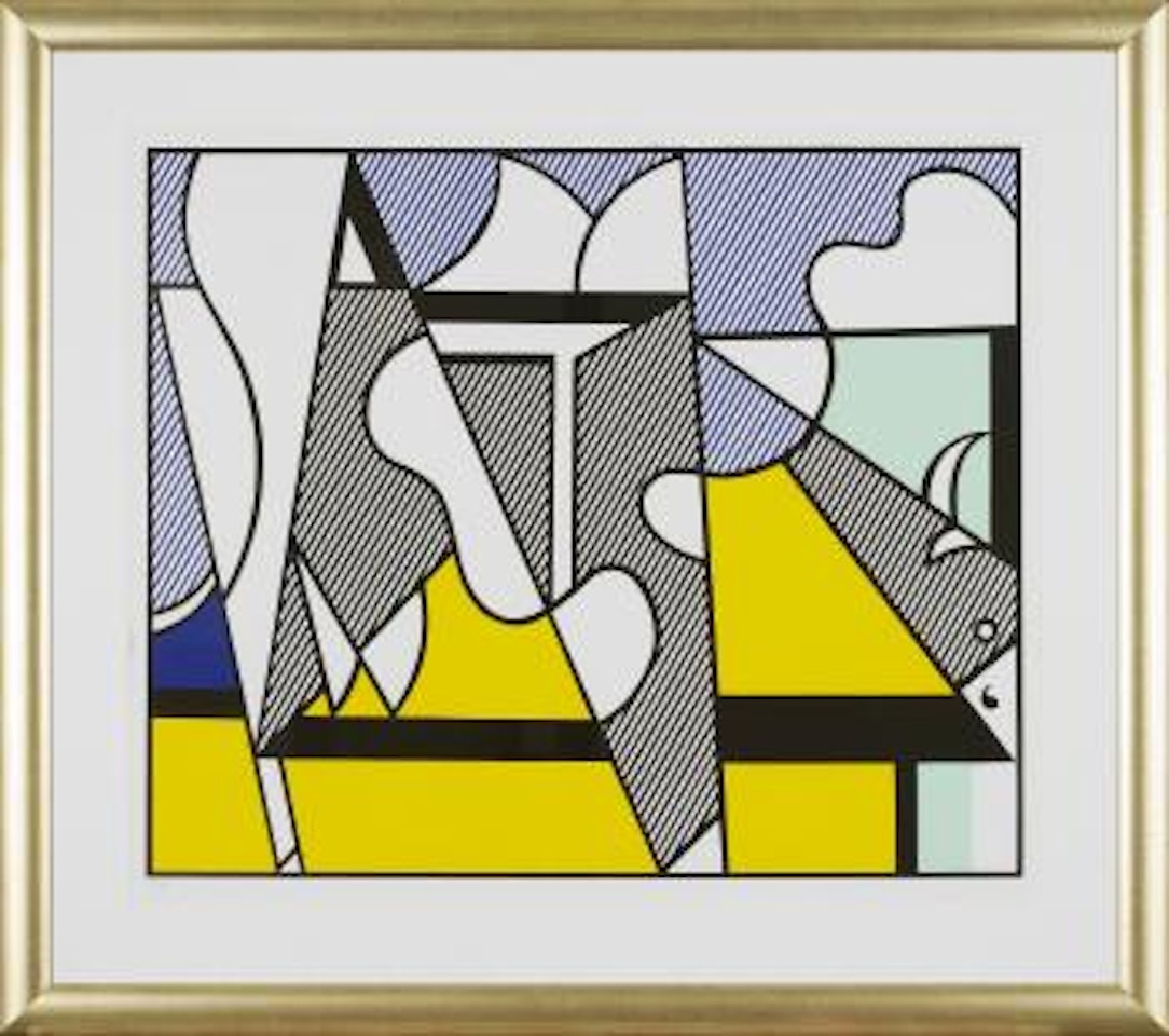 Cow triptych (Cow going abstract) by Roy Lichtenstein