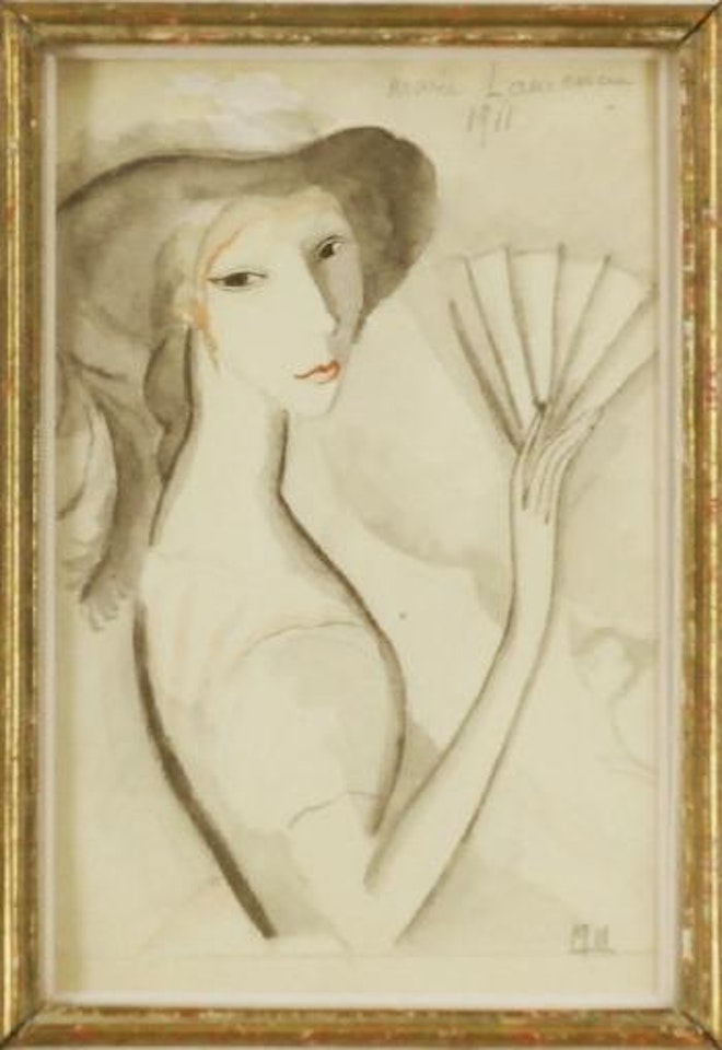 Lady with fan by Marie Laurencin