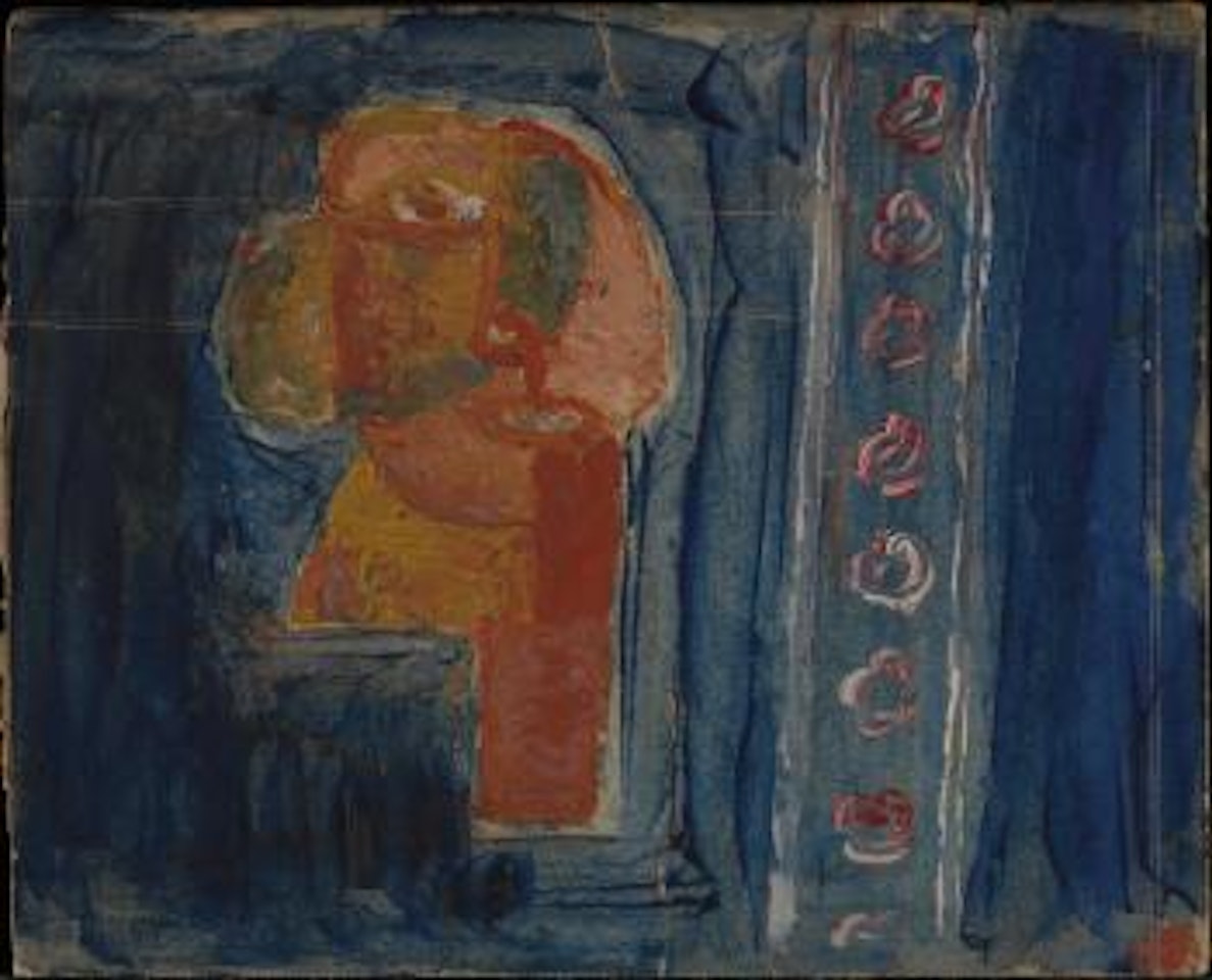 Woman in a blue room by Sidney Nolan