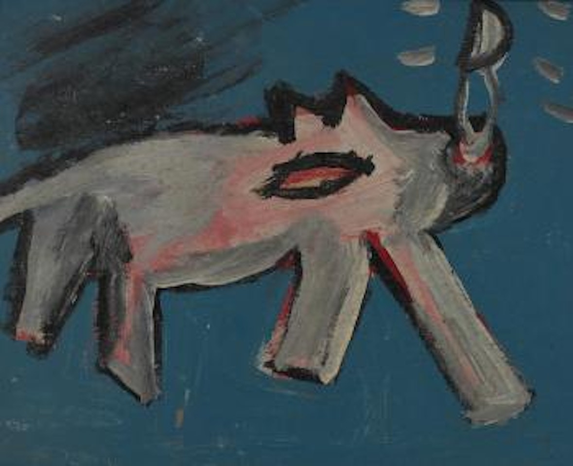 With a ring at the end of his nose by Sidney Nolan