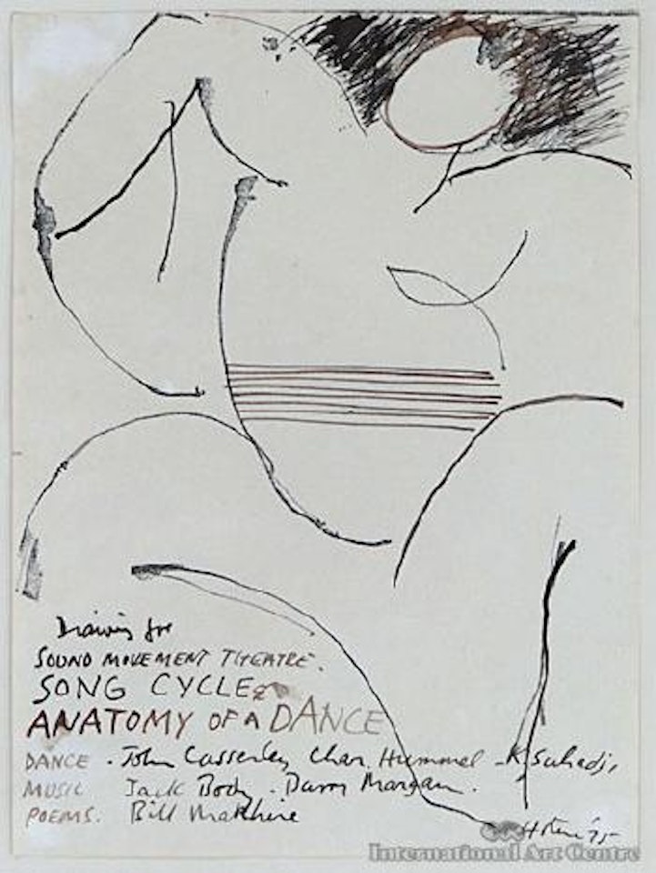 Drawing for sound movement theatre - song cycle anatomy of a dance by Ralph Hotere