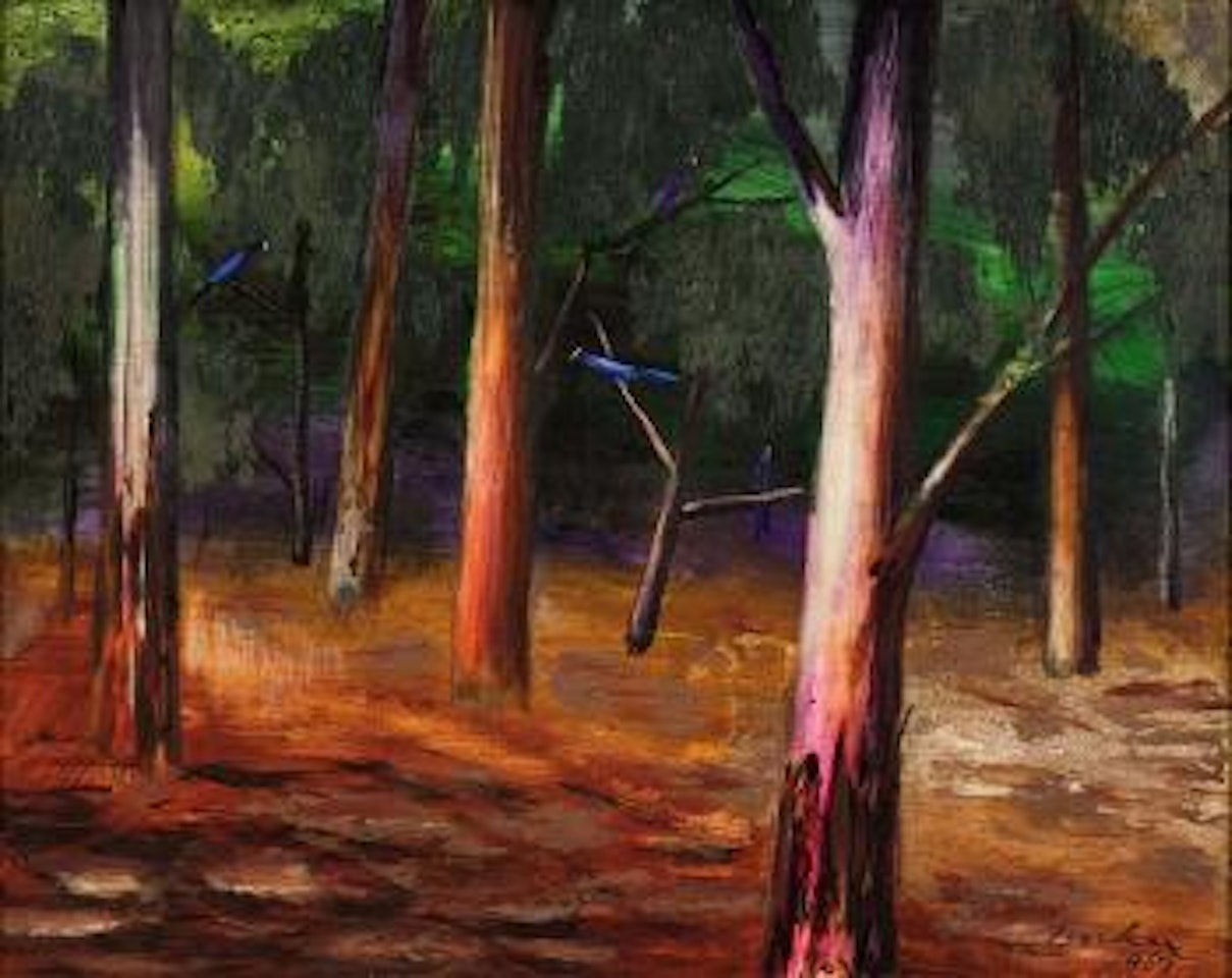 Parrots in gum forrest by Albert Tucker