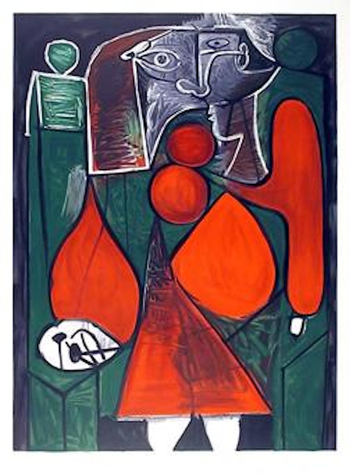 Femme en rouge sur fauteuil, 1-C by Pablo Picasso