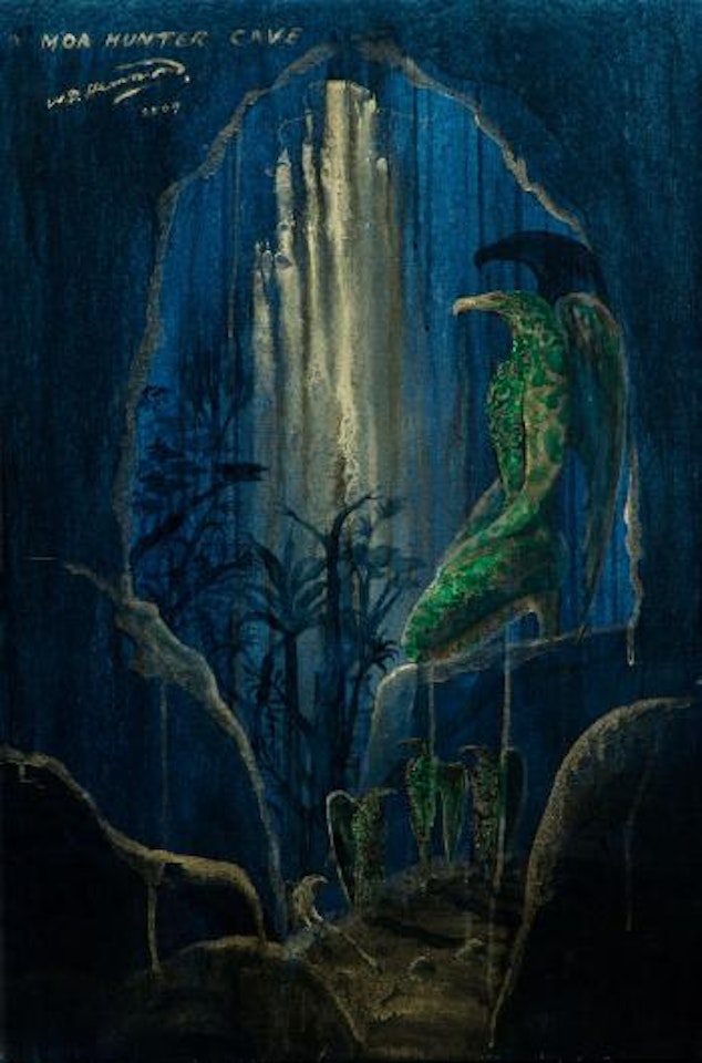 Moa hunter cave by Bill Hammond
