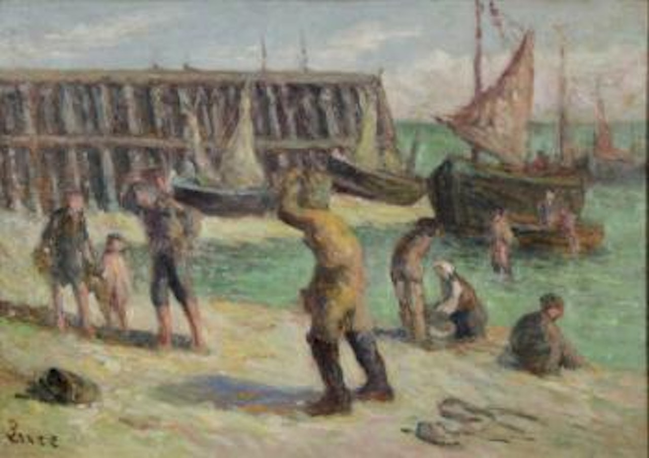 Le débarquement du poisson au Tréport by Maximilien Luce