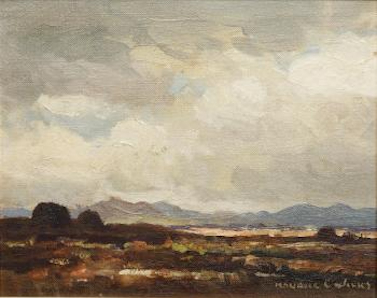 Landscape with turf stacks by Maurice Canning Wilks