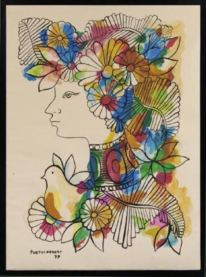 Flora con paloma by René Portocarrero