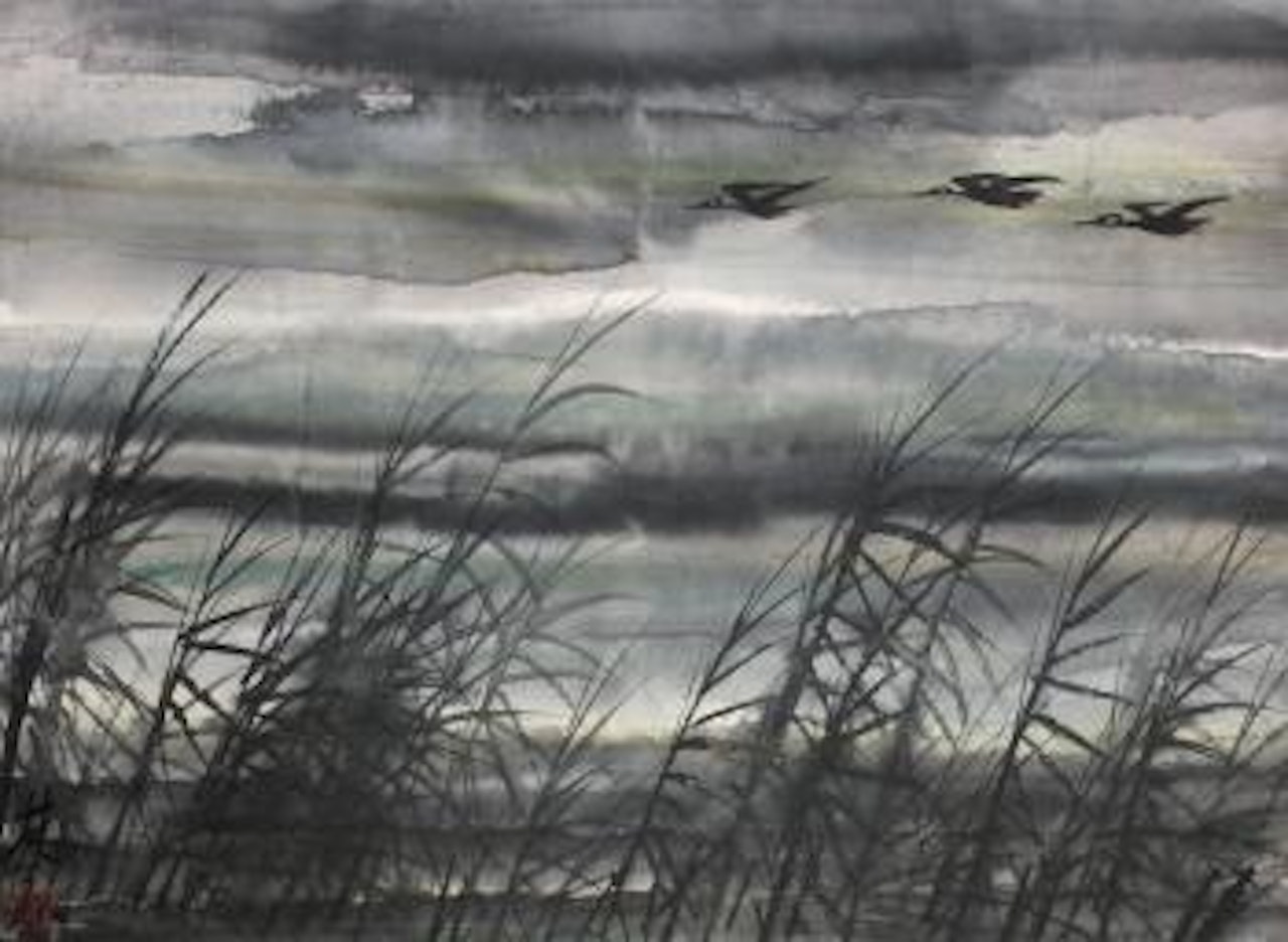 Reeds and Wild Geese by Lin Fengmian