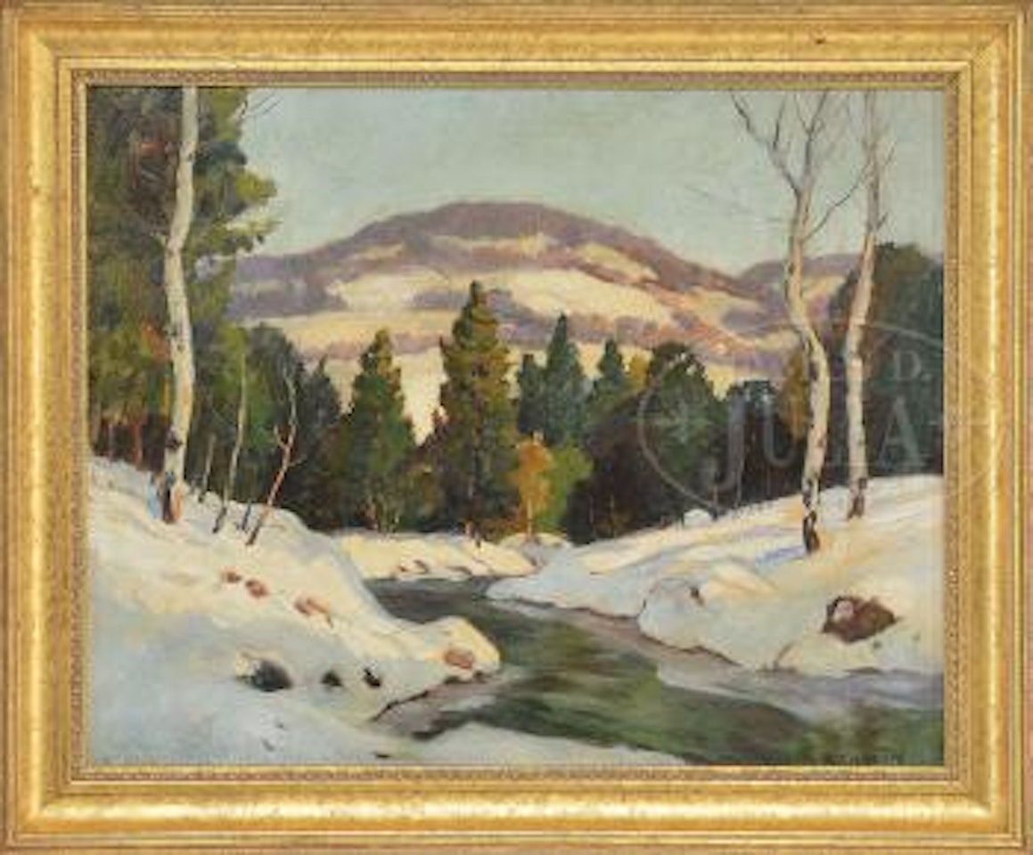Winter landscape with distant hills by Aldro Thompson Hibbard
