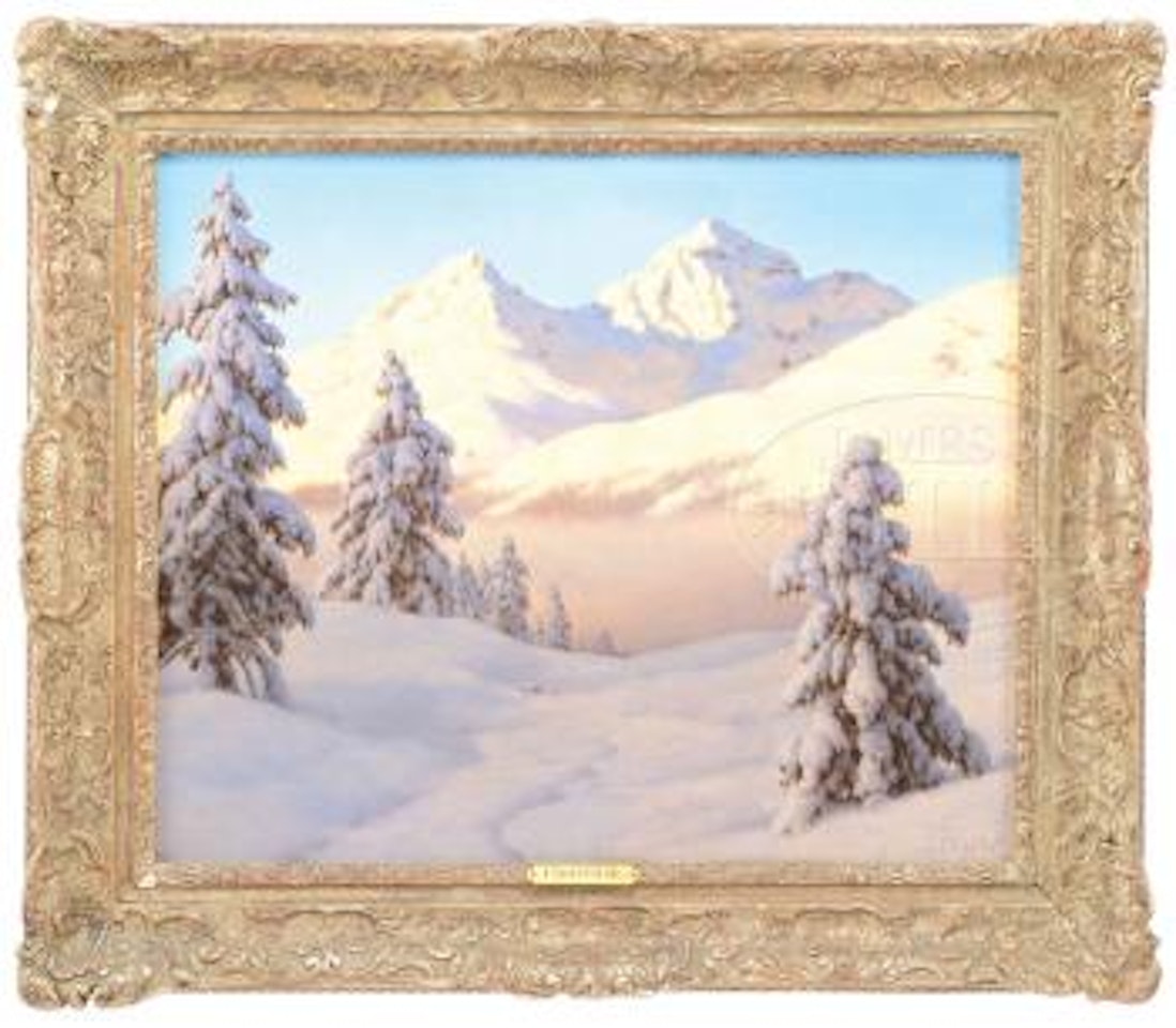 Sunlit mountain snow by Ivan Fedorovich Choultse