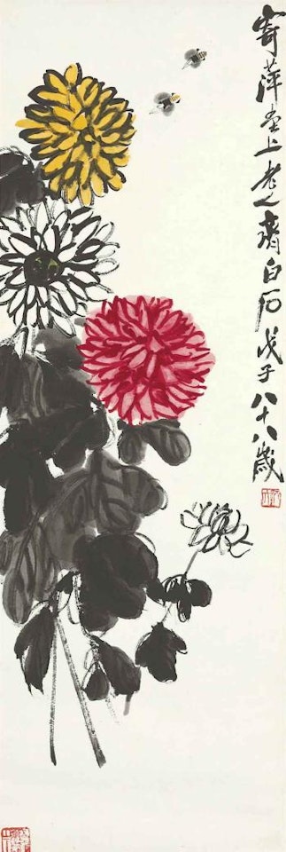 Chrysanthemums And Bees by Qi Baishi