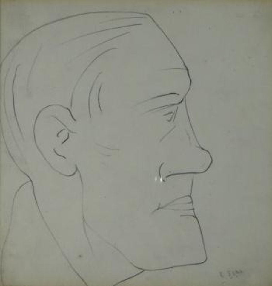 A man in profile by Laurence Stephen Lowry