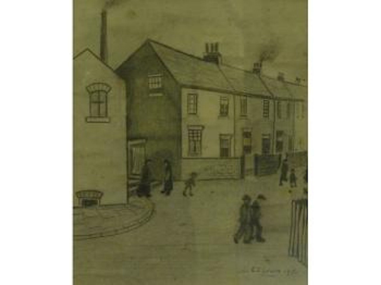A street in Durham by Laurence Stephen Lowry