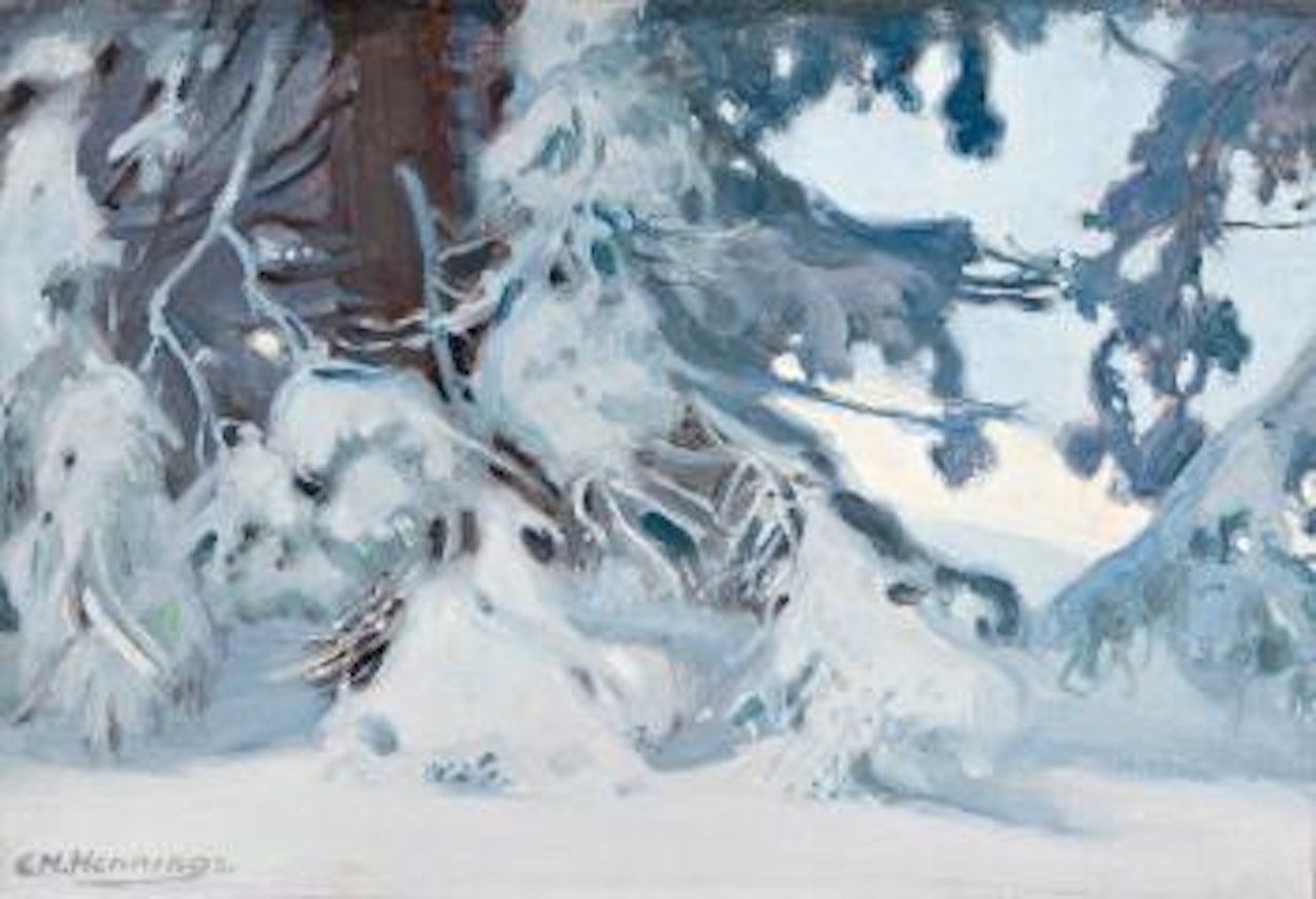 Pine boughs in the snow by Ernest Martin Hennings