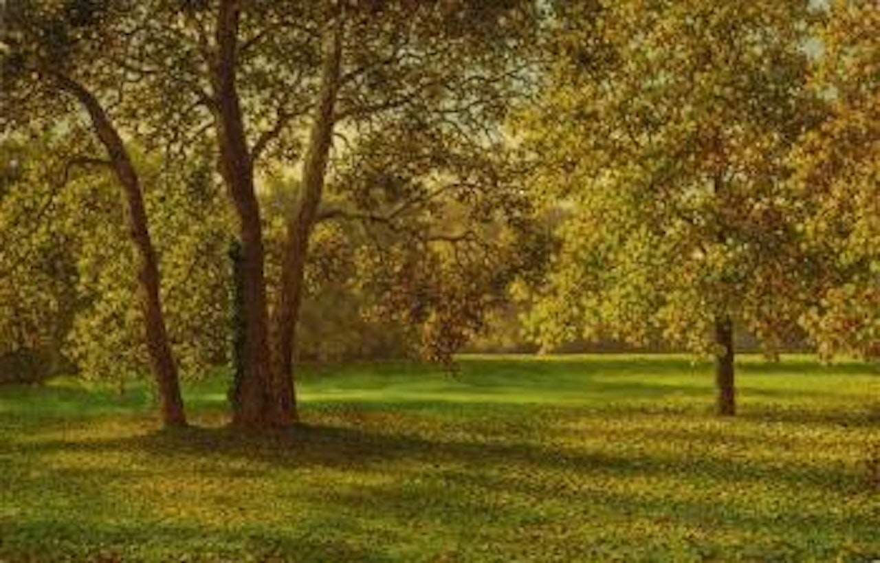 Herbstliche Waldlandschaft: Automne à Bagatelle, Paris by Ivan Fedorovich Choultse