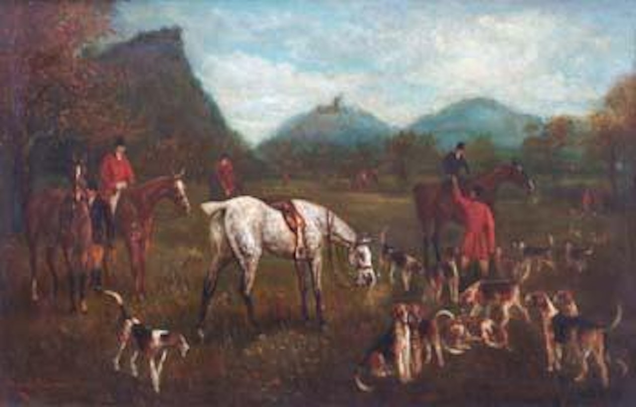 The Cheshire Hunt below Beeston Castle by Herbert H Jones