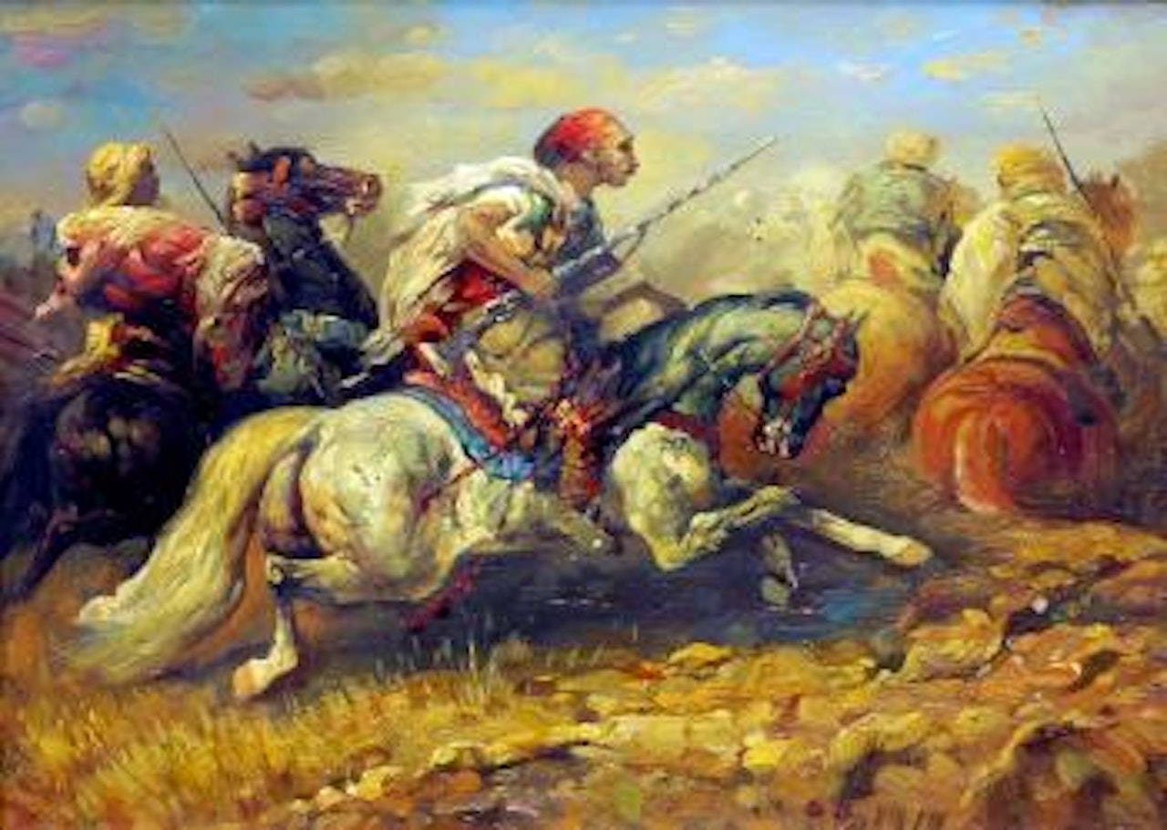 Arab horsemen by Adolf Schreyer
