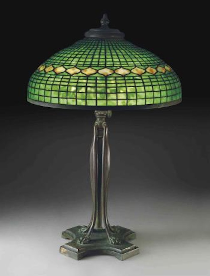 A Geometric table lamp by Tiffany Studios