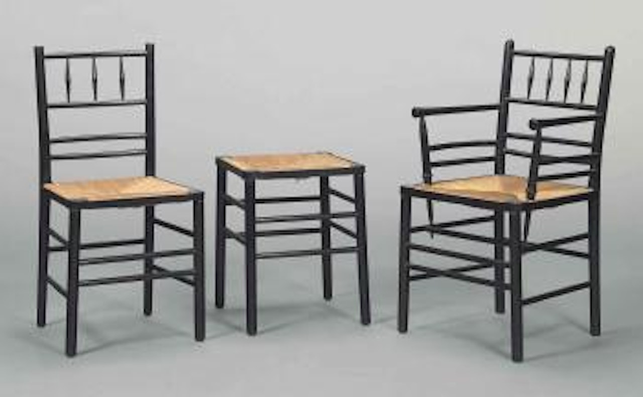 Two chairs and a stool by Jean-Michel Frank