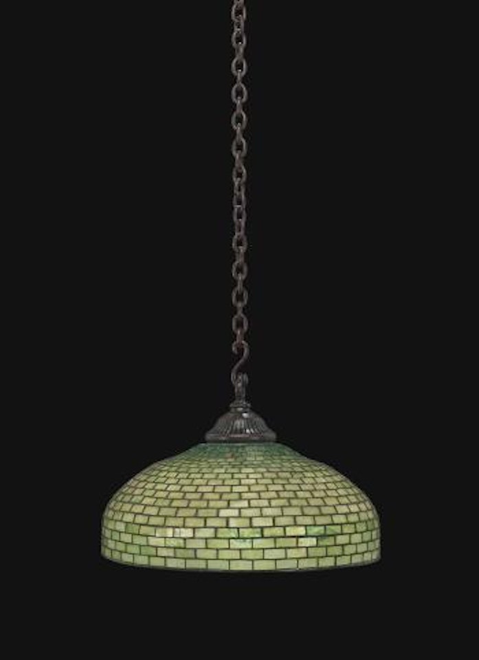 A Geometric chandelier by Tiffany Studios