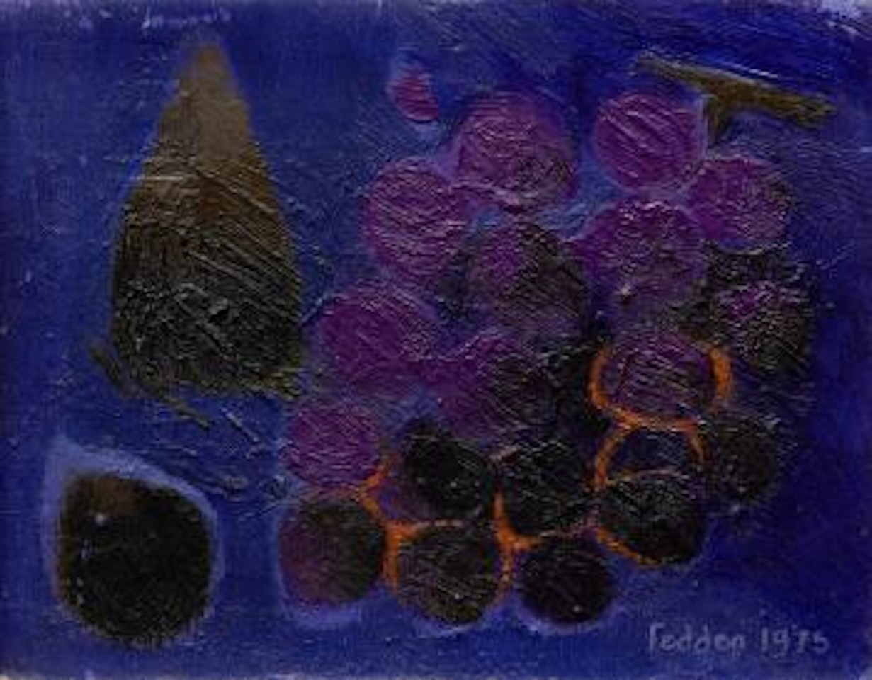 Still life with grapes and pear by Mary Fedden