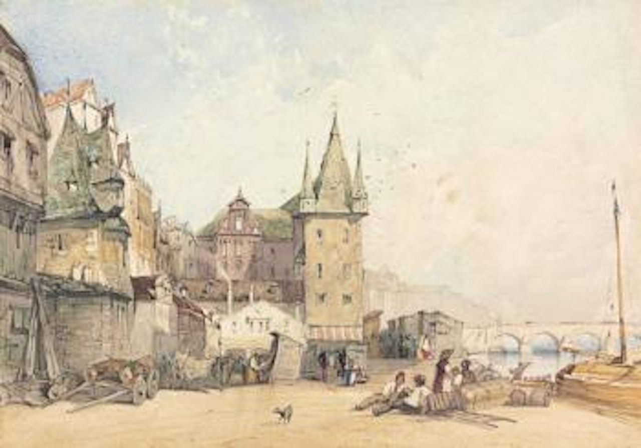 Frankfurt, the main Quay, looking towards the Rententurm by William Callow
