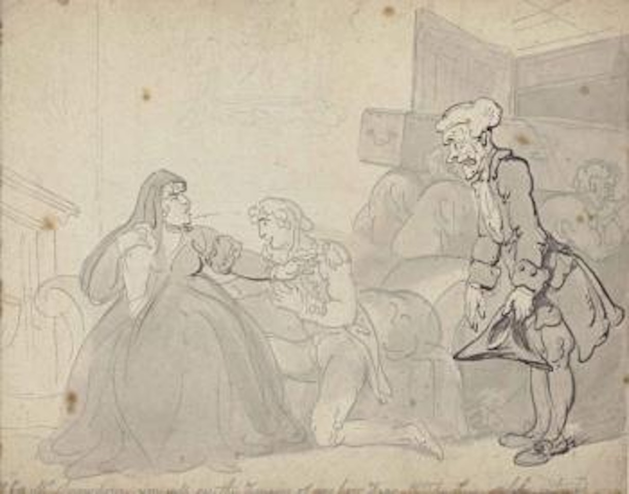 Mr Screwdown the undertaker and a widow by Thomas Rowlandson