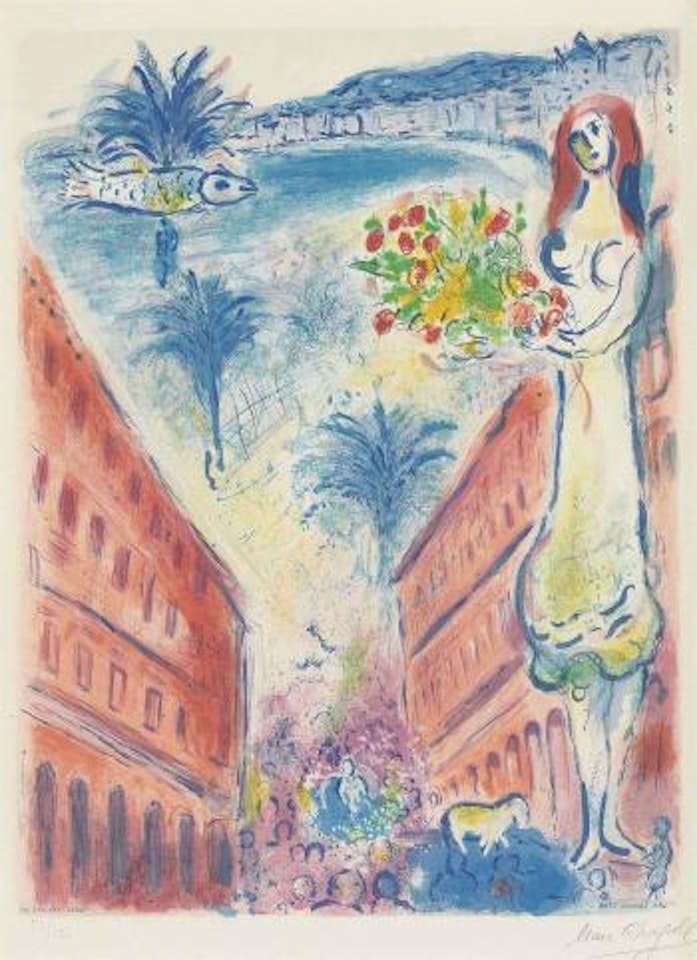 Avenue de la Victoire à Nice (Mourlot CS 31) by Marc Chagall by Charles Sorlier