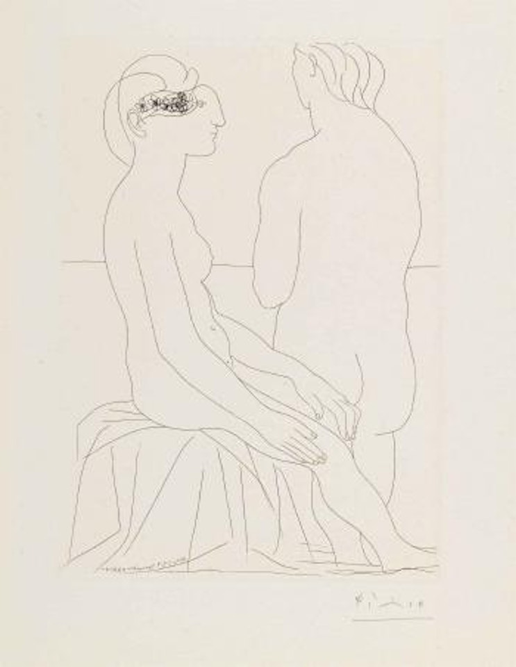 Femme assise et femme de dos, from: La Suite Vollard (B 206; Ba 404) by Pablo Picasso