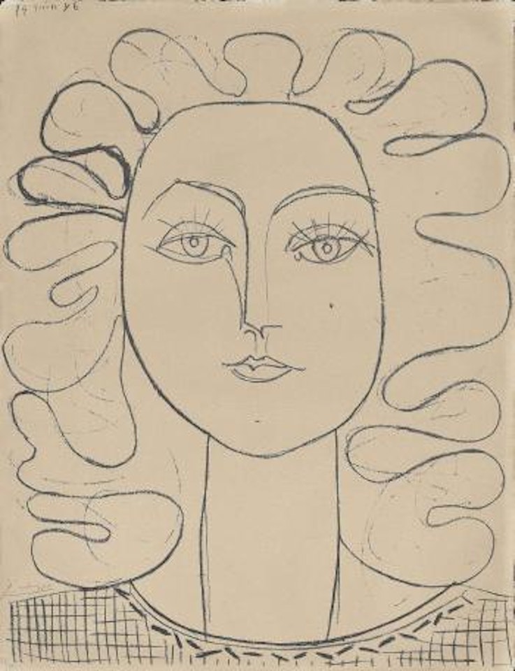 Françoise aux cheveux ondulés (B 403; Mourlot 47) by Pablo Picasso