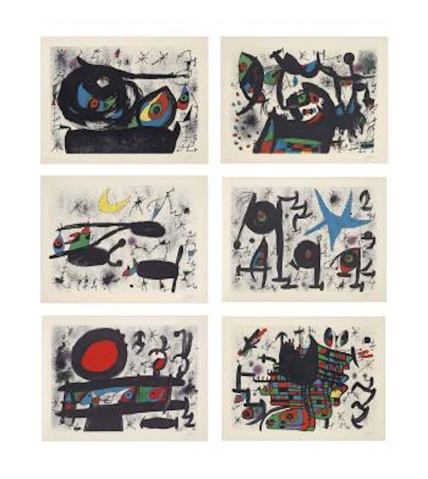 Homenatge a Joan Prats (M 705, 709, 711, 713, 715, 717, 719, 721, 723, 725, 727, 729, 731, 733) by Joan Miró