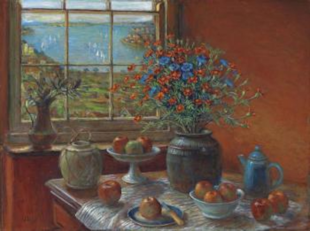 Still Life with Harbour View by Margaret Hannah Olley