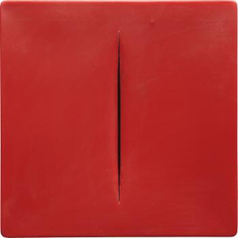 Concetto Spaziale (Red) by Lucio Fontana