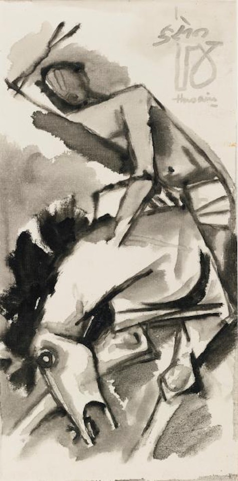 Untitled (Horse With Rider) by M.F. Husain