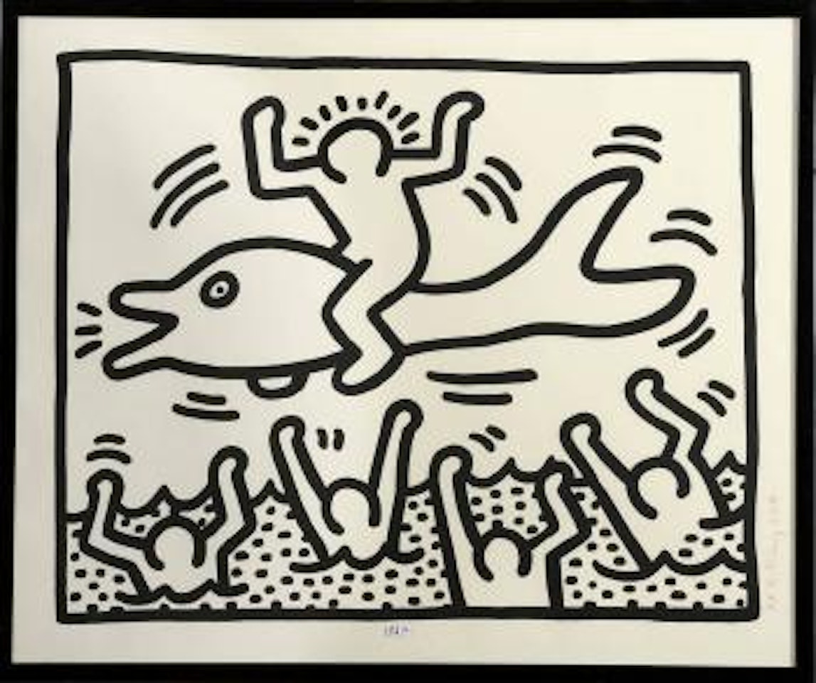 Homme sur un dauphin by Keith Haring