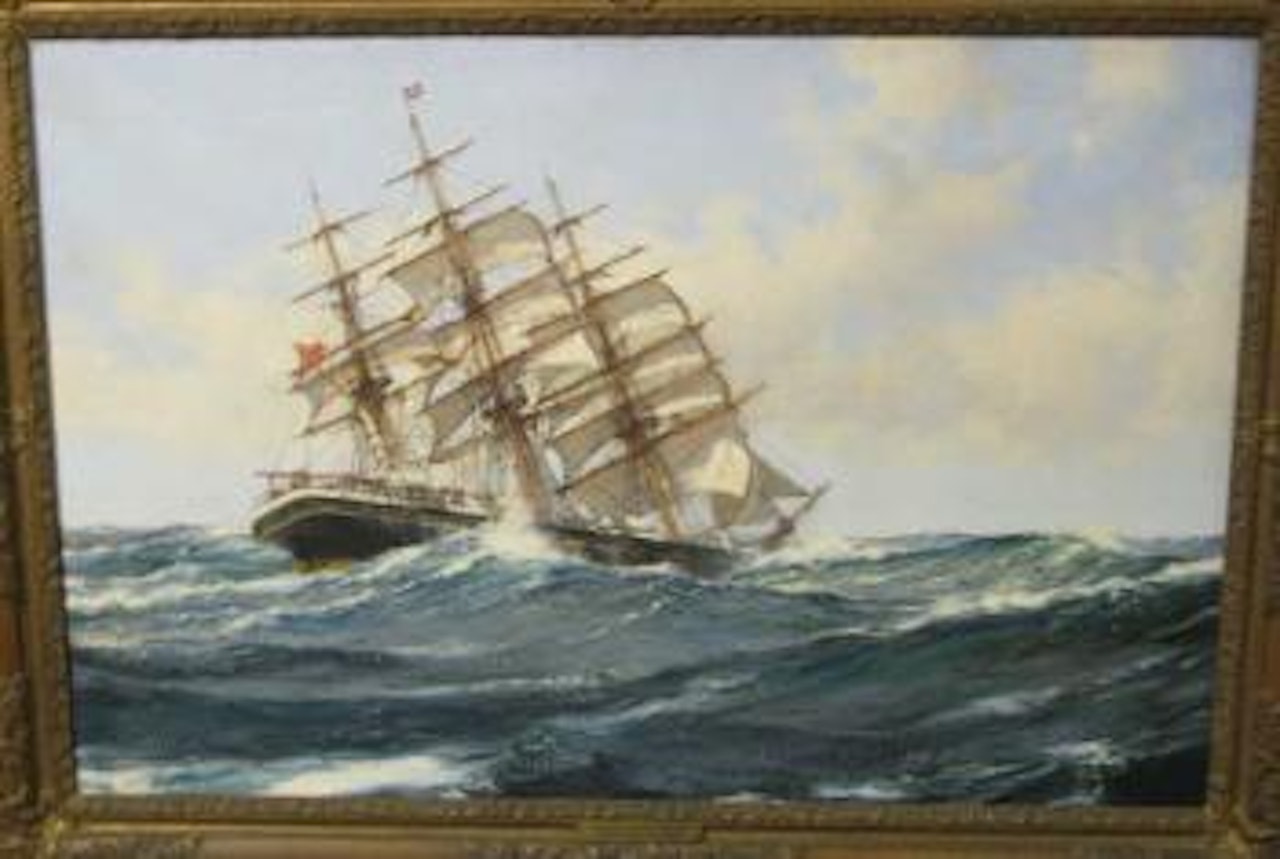 Hurrying seas by Montague Dawson