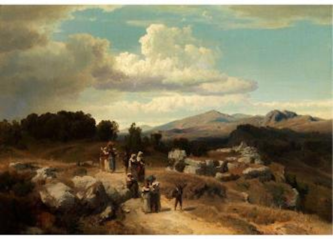 Sonntagsspaziergang In Der Römischen Landschaft by Oswald Achenbach