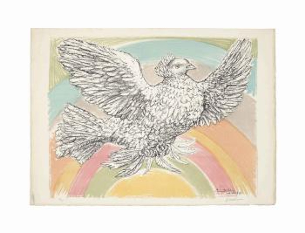 Colombe volant (Bloch 712; Mourlot 214) by Pablo Picasso