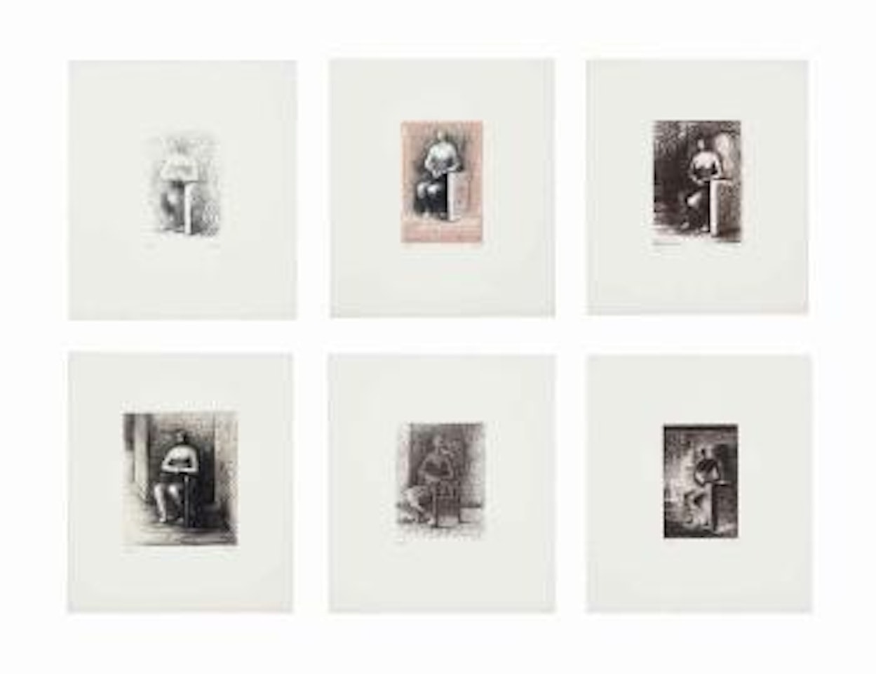 Seated Figures (Cramer 407-412) by Henry Moore