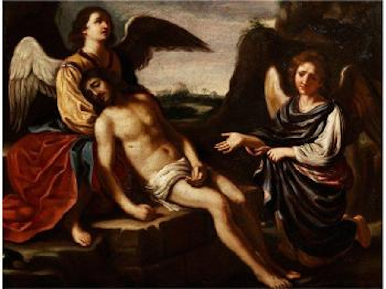 Engel Beweinen Den Leichnam Christi by Guercino