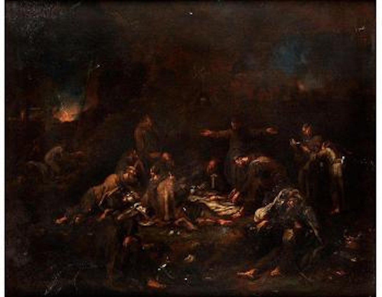 Bettelmönche In Einer Grotte Bei Der Abendmahlzeit by Alessandro Magnasco