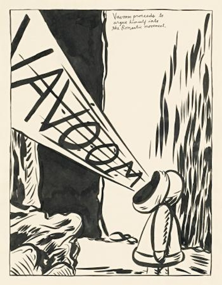 Untitled (Vavoom Proceeds To Argue Himself Into The Romantic Movement.) by Raymond Pettibon